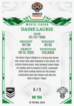 2023 NRL Traders Elite - Mojo Emerald #ME150 Daine Laurie Back